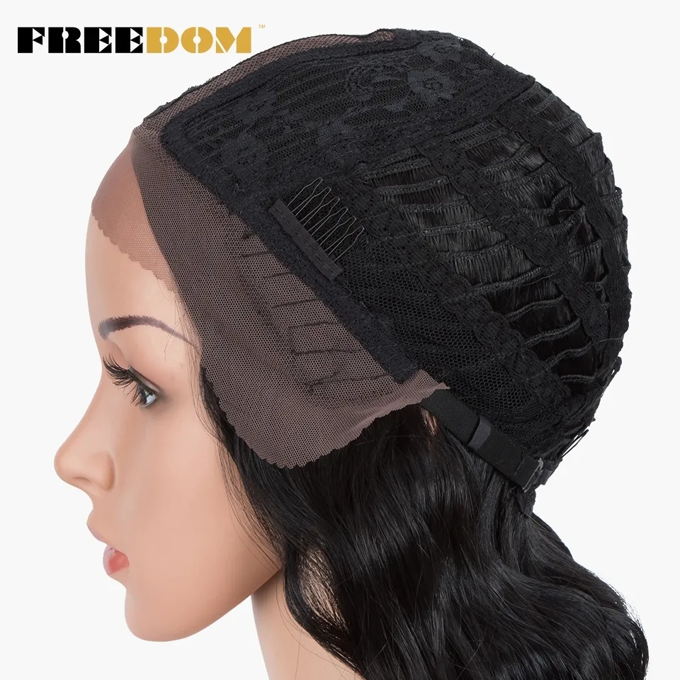 Nová blond Lacefront paruka s retro vlnami a tmavým odrostem - 4