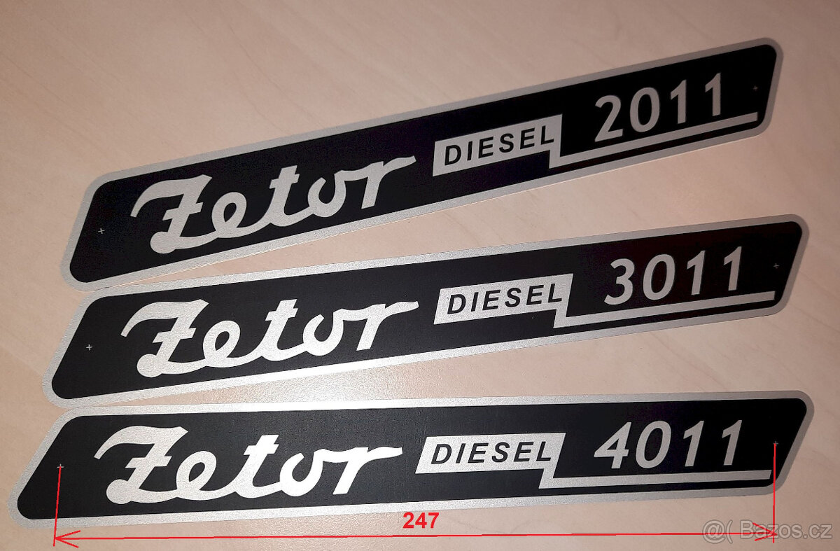 sada štítků Zetor 2011,2511,3011,3511,3545,4011,3017 - 4