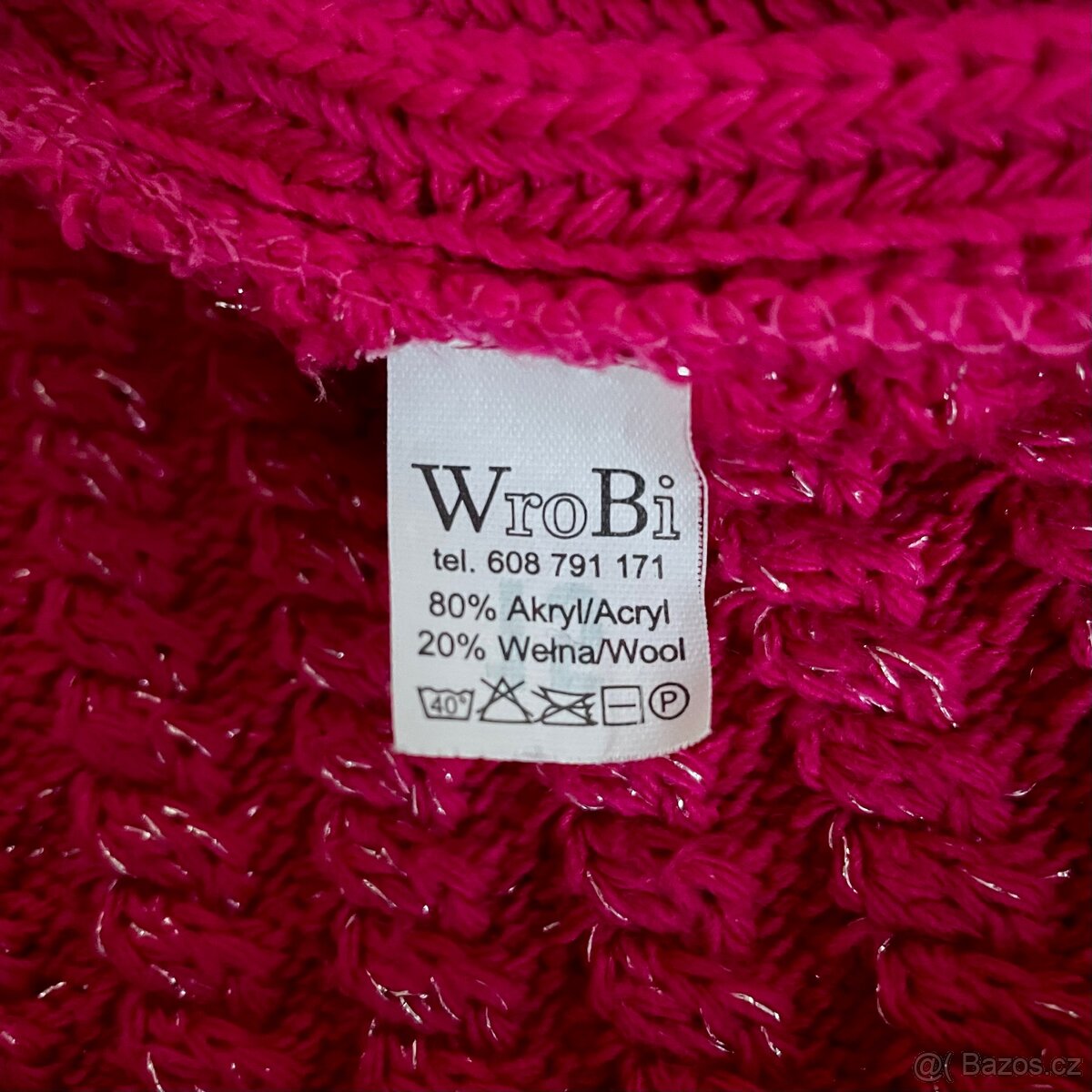 Růžový zimní dívčí set čepice a nákrčník - 4