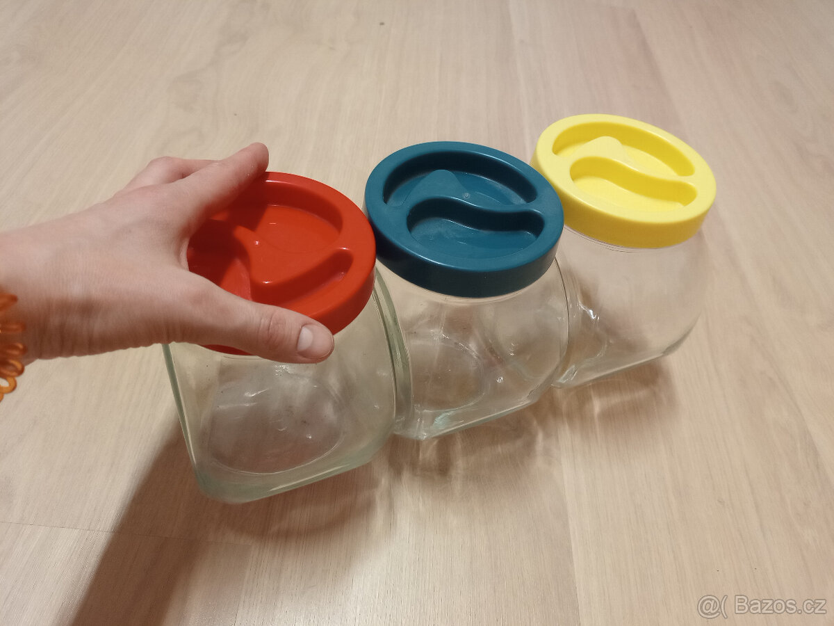 3x skleněná dóza s plastovým uzávěrem - 4