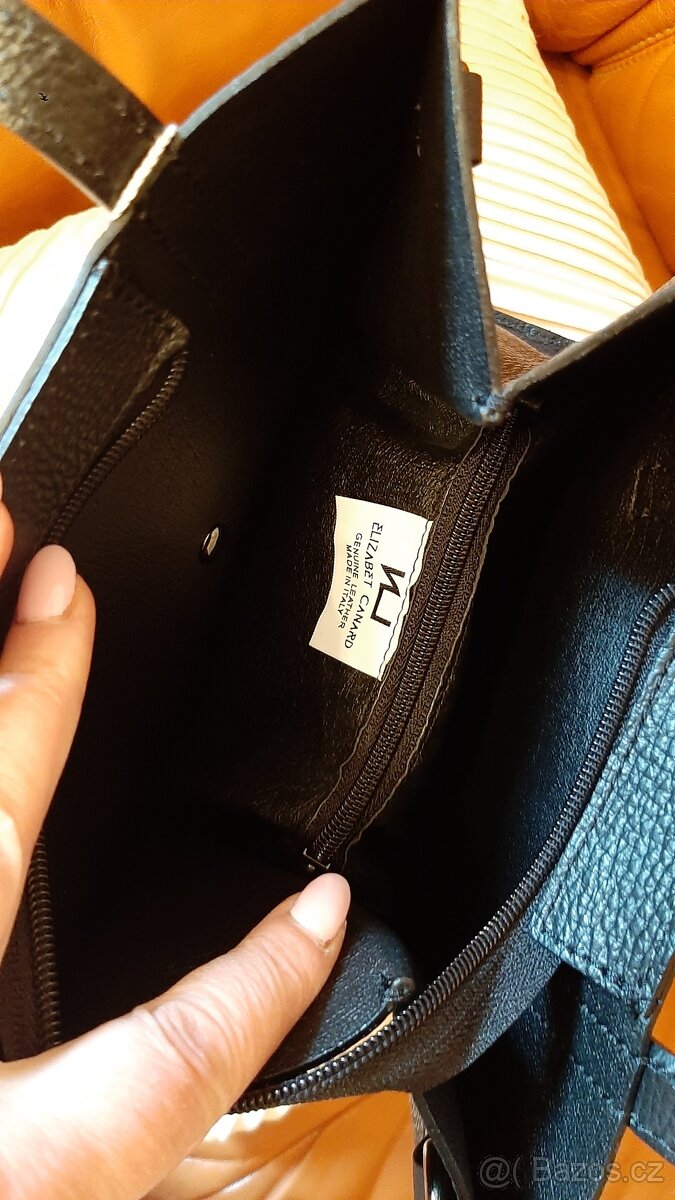 Kožená kabelka do ruky, černá - 4