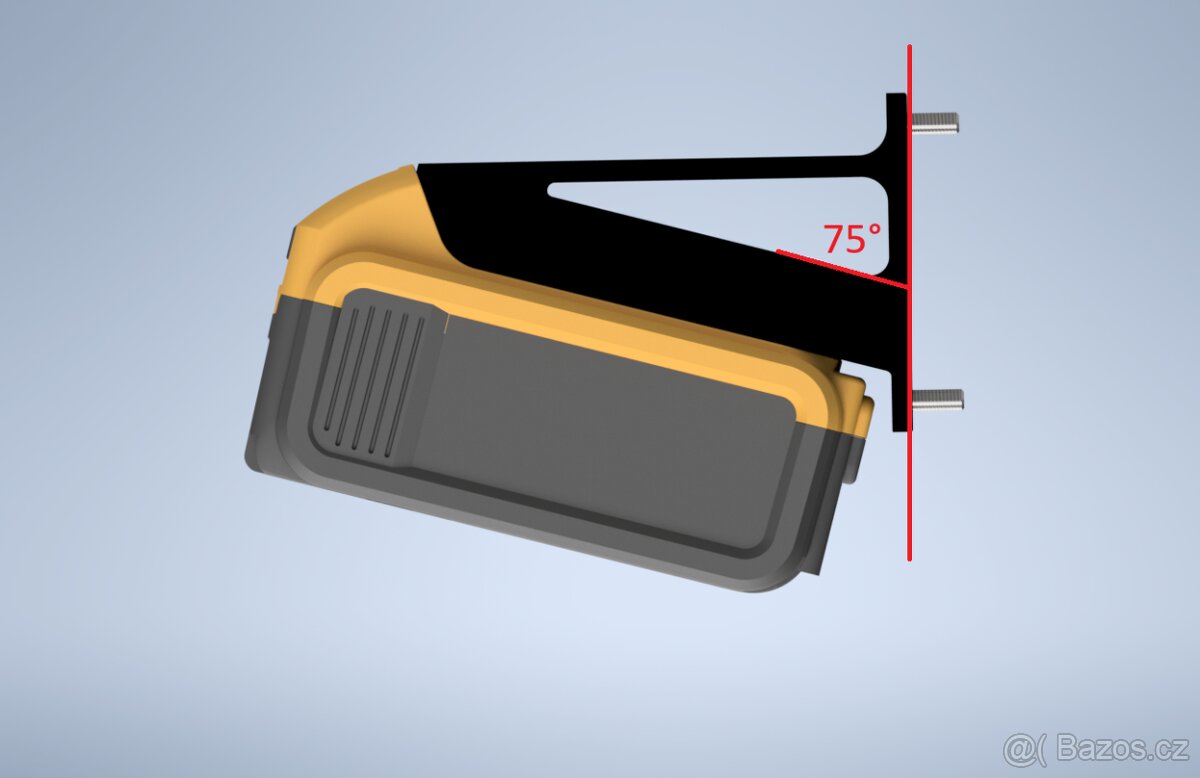 Držák akumulátoru DeWalt 18/20v (úhlový 75°) - 4