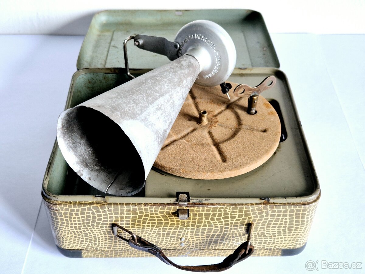 Starý dětský gramofon GBN Bing, 1930-40 - 4