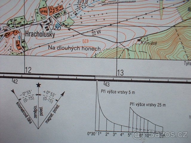 Vojenská profesionální tajná mapa Křivoklát Roztoky ČSLA - 4