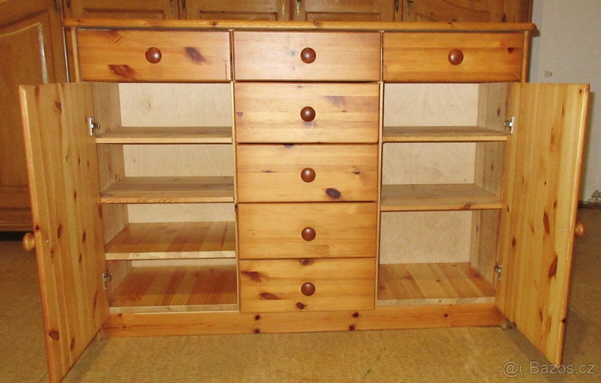 Komoda z borovice - celomasiv - Výborný stav - 4