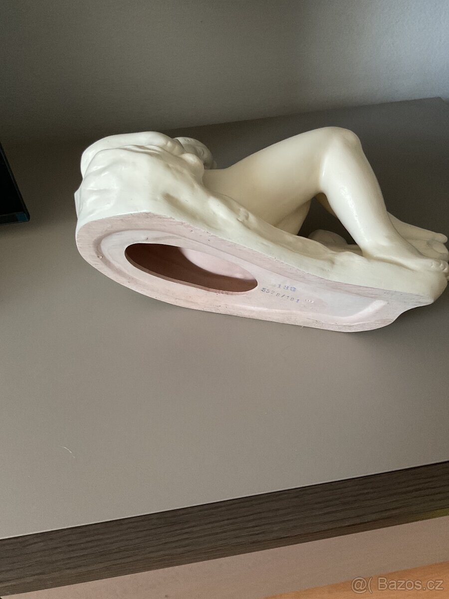 Soška akt velký starozitny 37 cm délka - 4