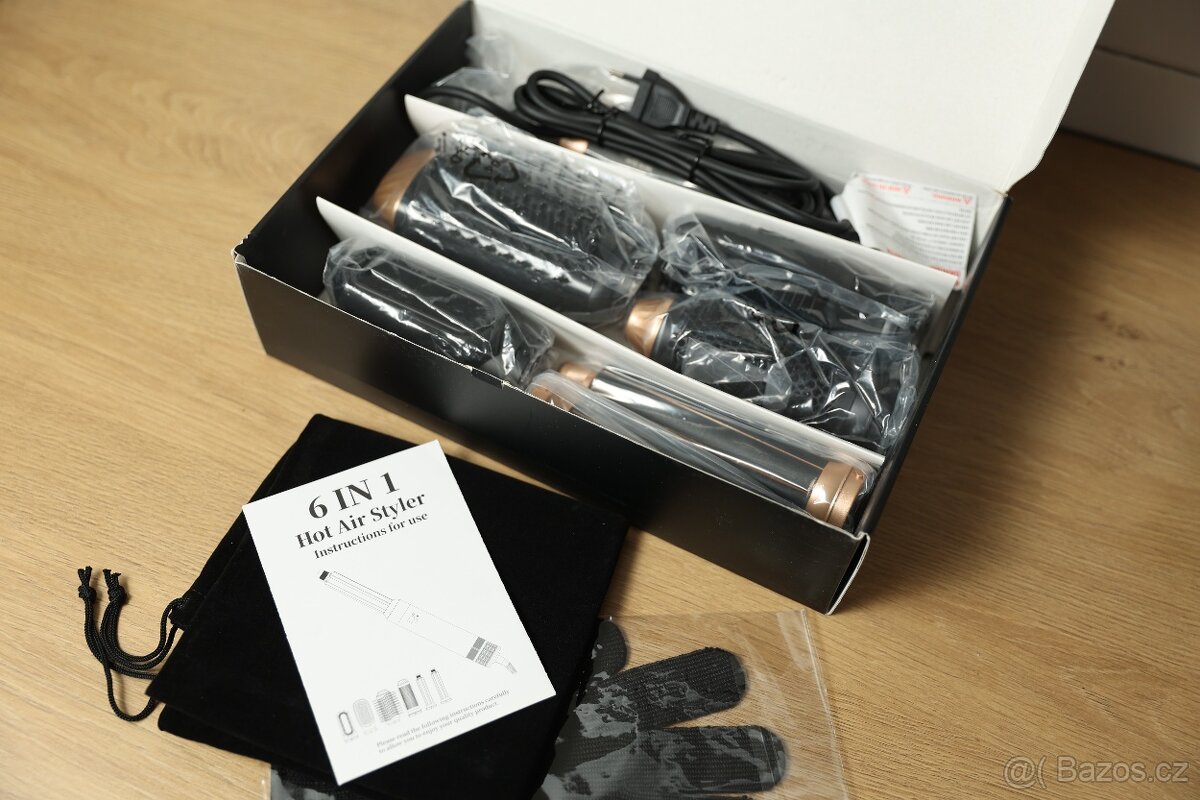 6 v 1 horkovzdušný kartáč na vlasy, sada stylingových nástro - 4