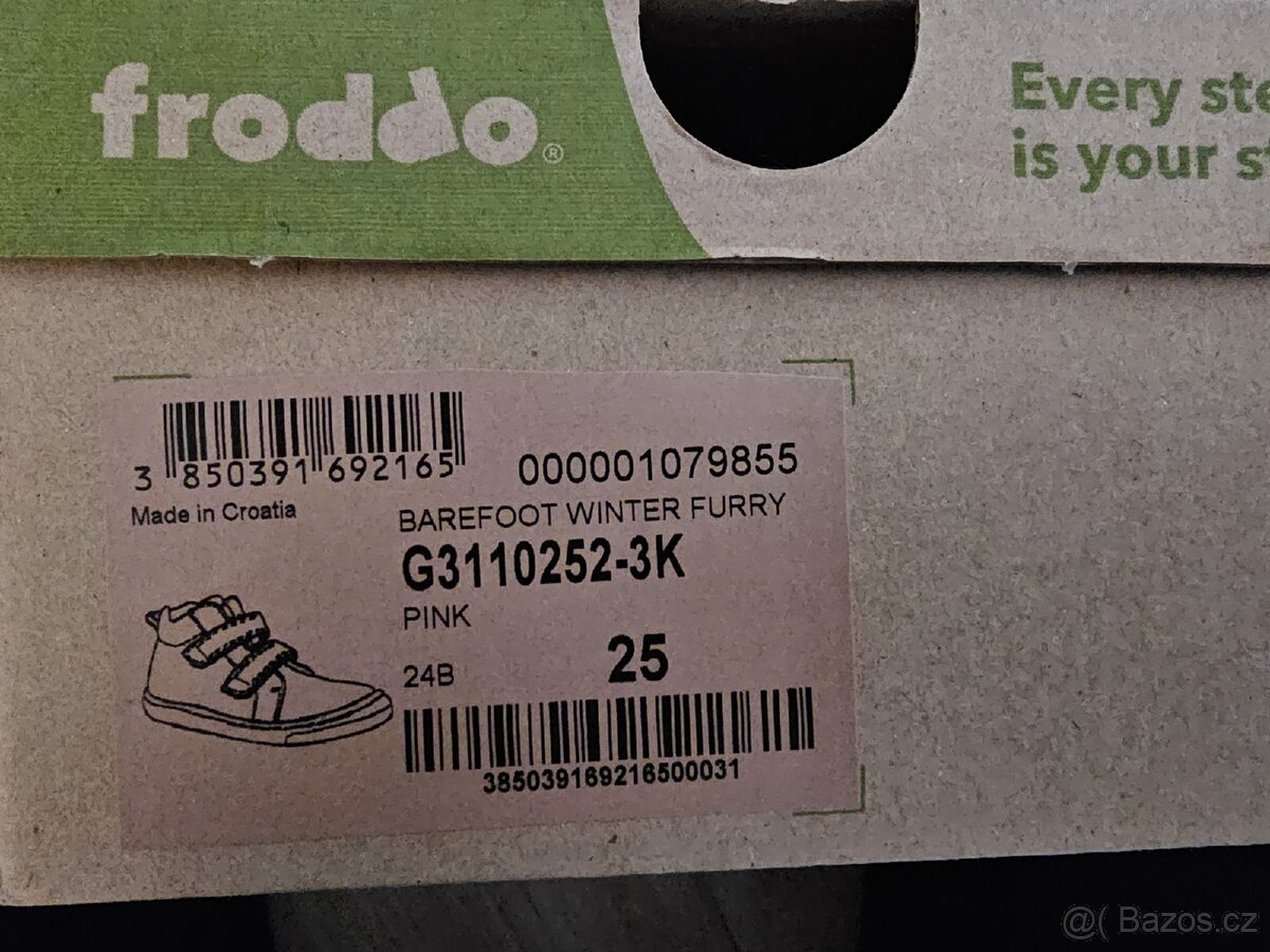 Dětské zimní barefoot boty Froddo Pink - vel. 25 - v záruce - 4