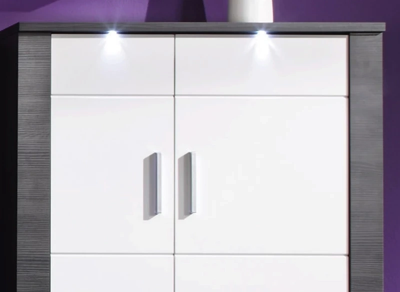 Obývací stěna - šedá / matná bílá - 4