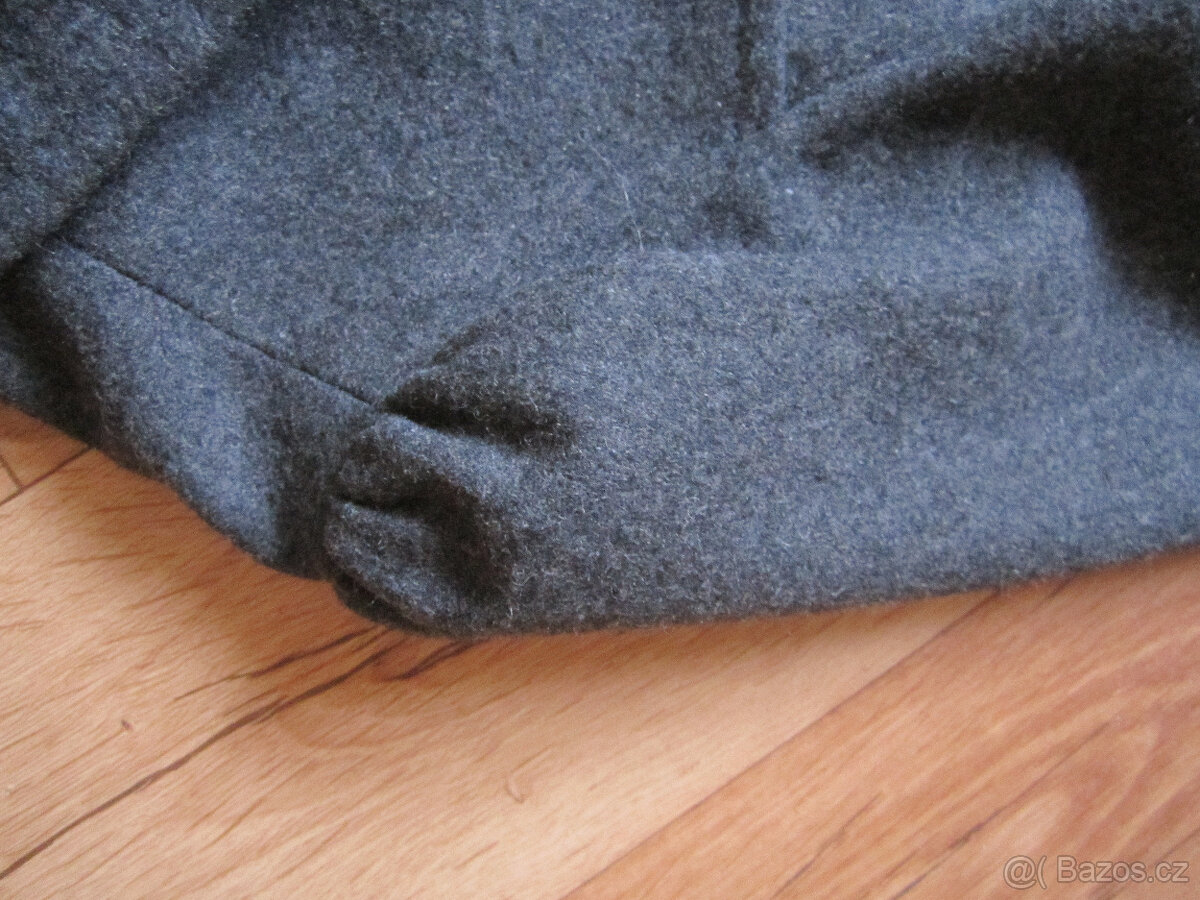 Vlněný tmavě šedý kabát vel. M/L - 4