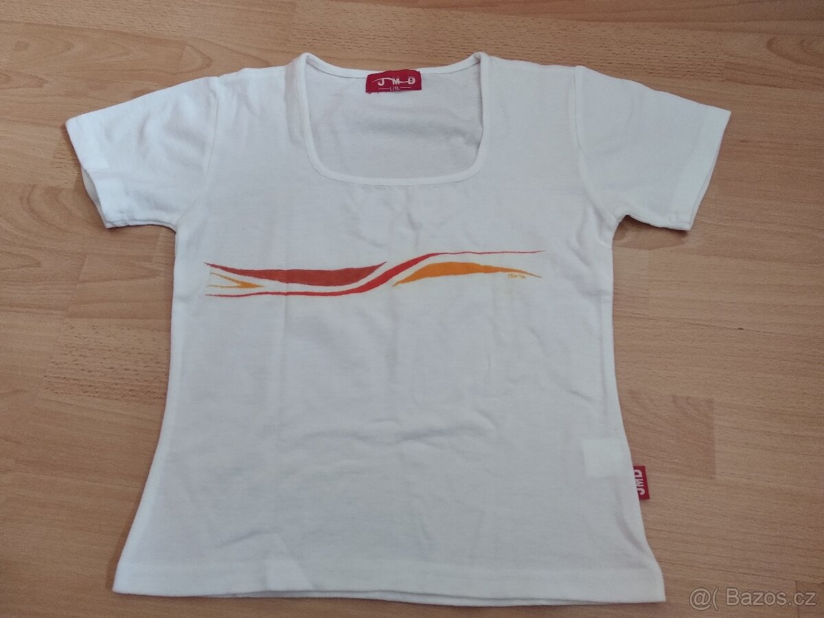 Ručně malované tričko dámské bílé L/XL - 4
