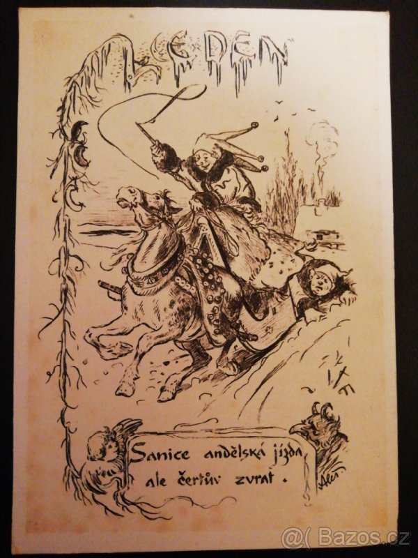 Pohlednice s kresbou - Mikuláš Aleš - 4