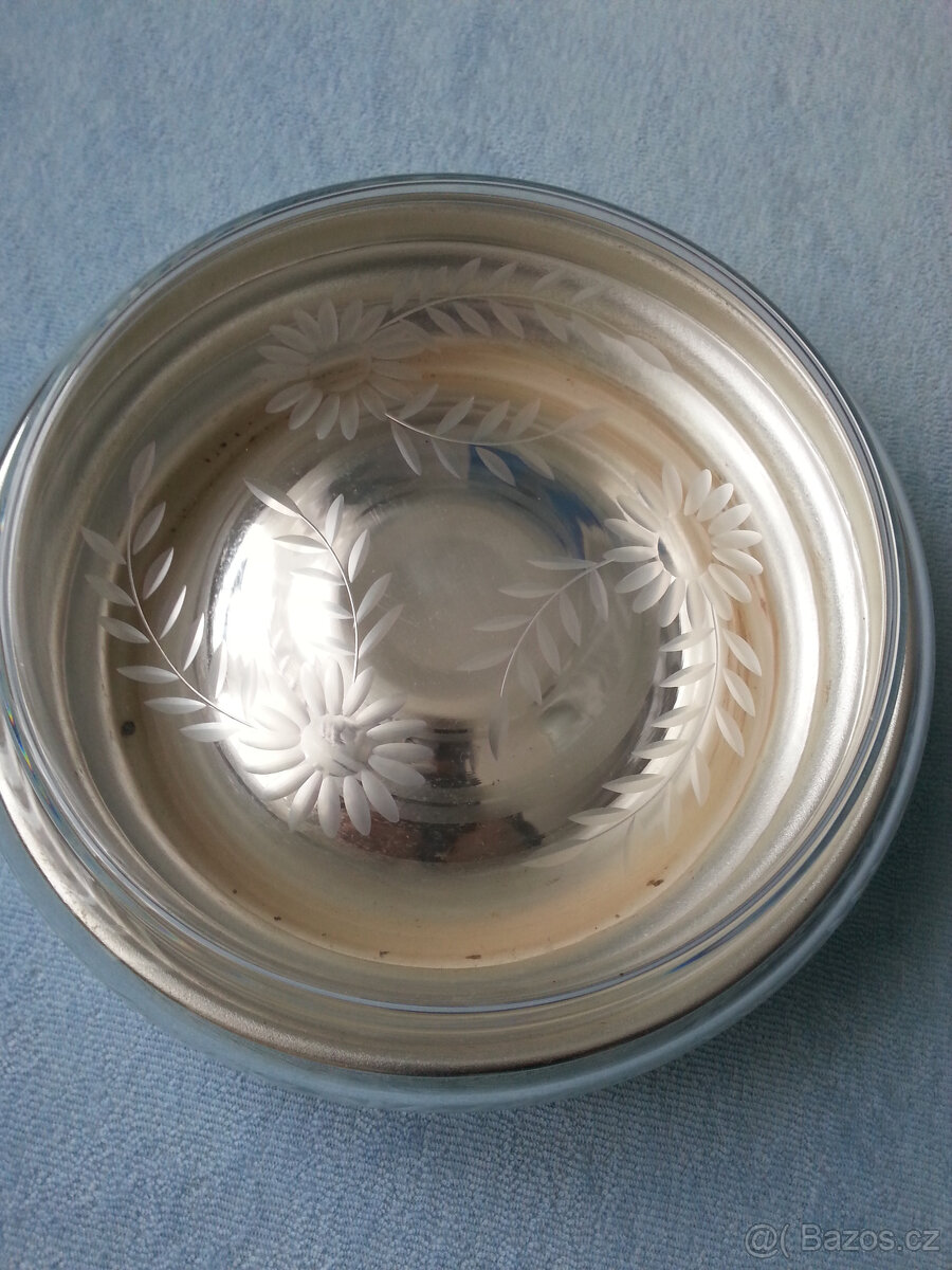 Nástolec skleněný s kovovým podstavcem - 4