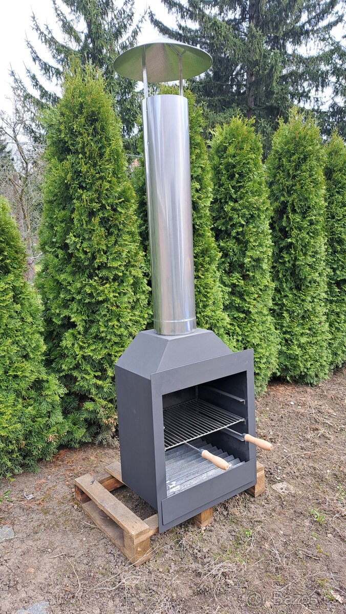 Grilovaci krbová vložka do gabionu,topeniště,udírna - 4