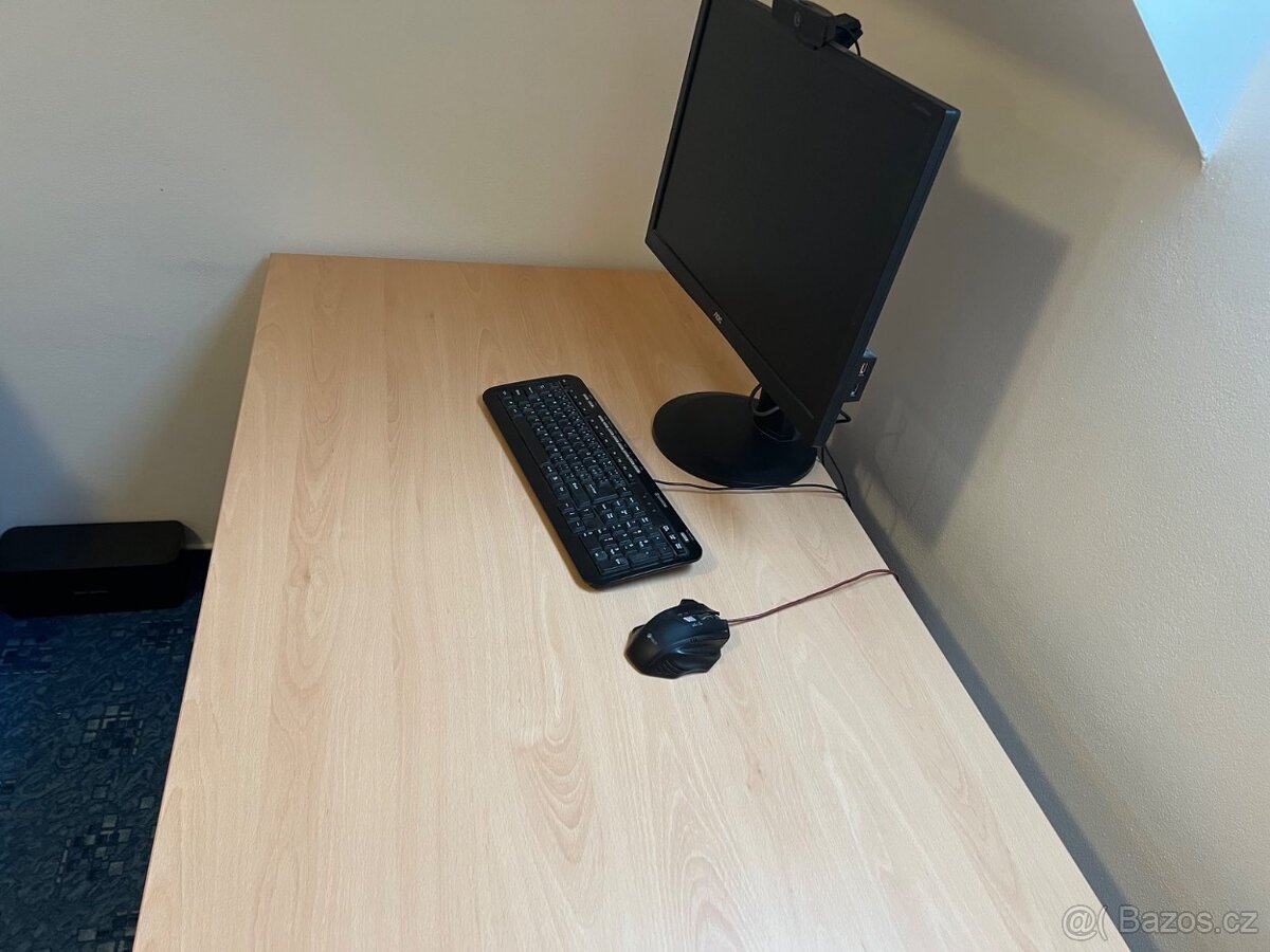 Stůl s prostorem pro počítač, buk - 4