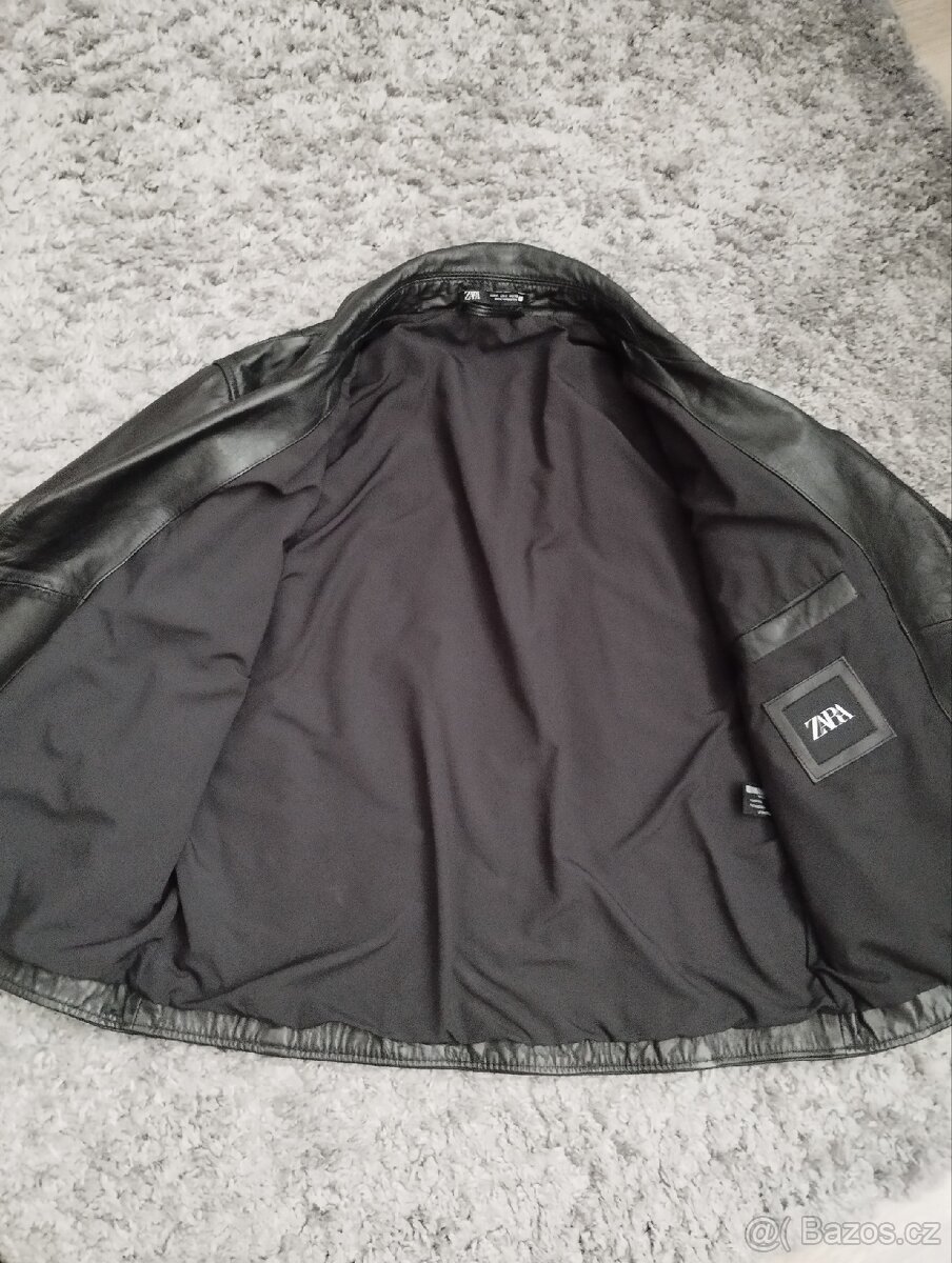 Pánská kožená bunda Zara L - 4