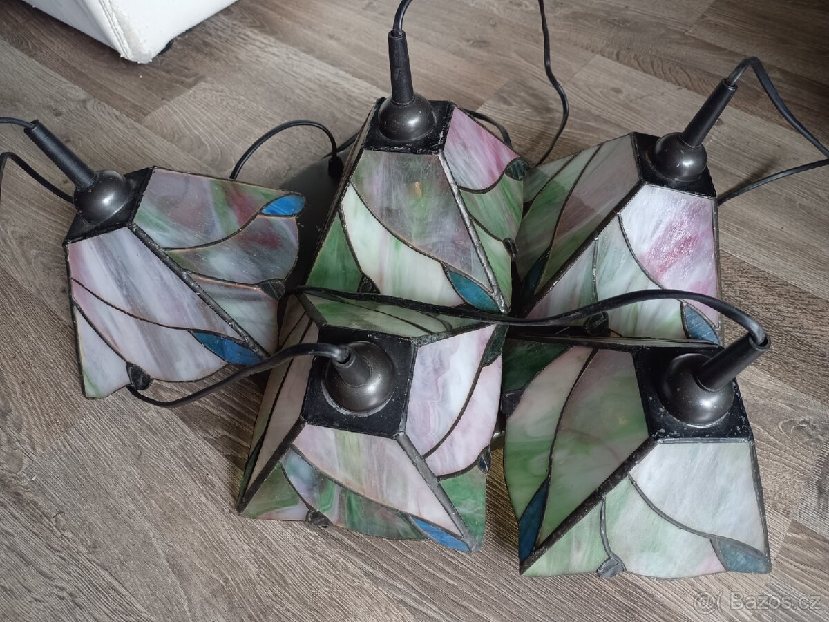 Tiffany lustr 5 ramen,není prasklin, - 4
