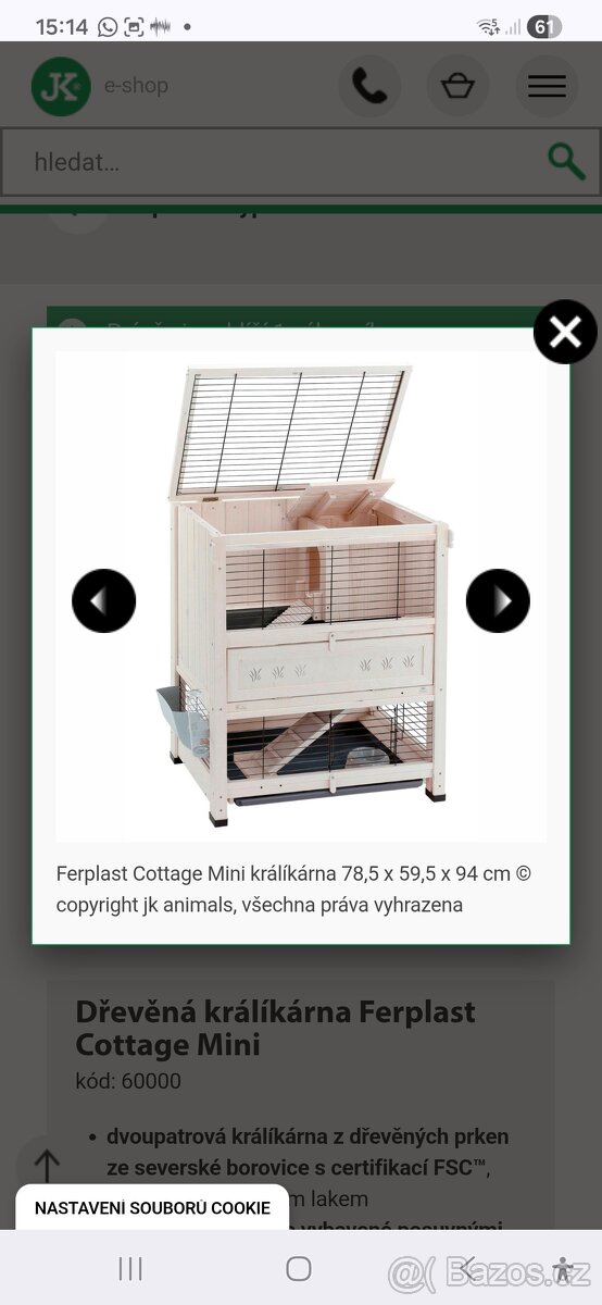 Patrová klec kralík, morče - 4