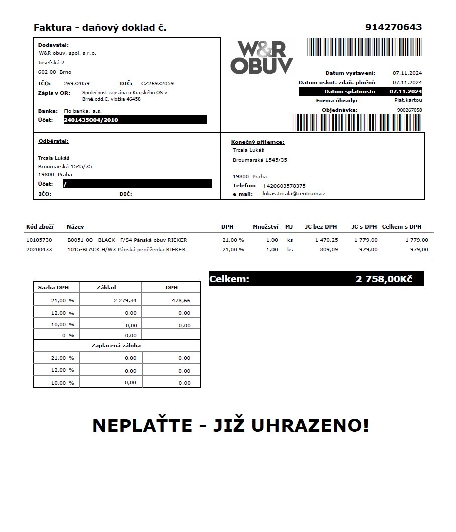 Pánské mokasíny Rieker, velikost 42 - 4