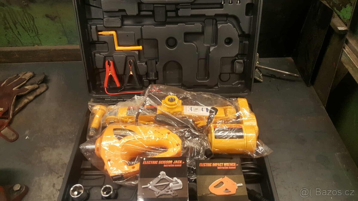 Zvedák elektrický do auta 3t s rázovým utahovákem - 4