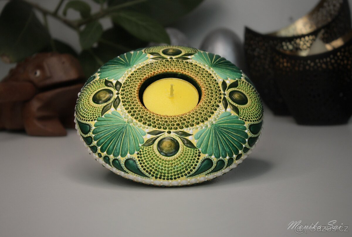 Mandala - Svícen DotArt - akryl. - 4