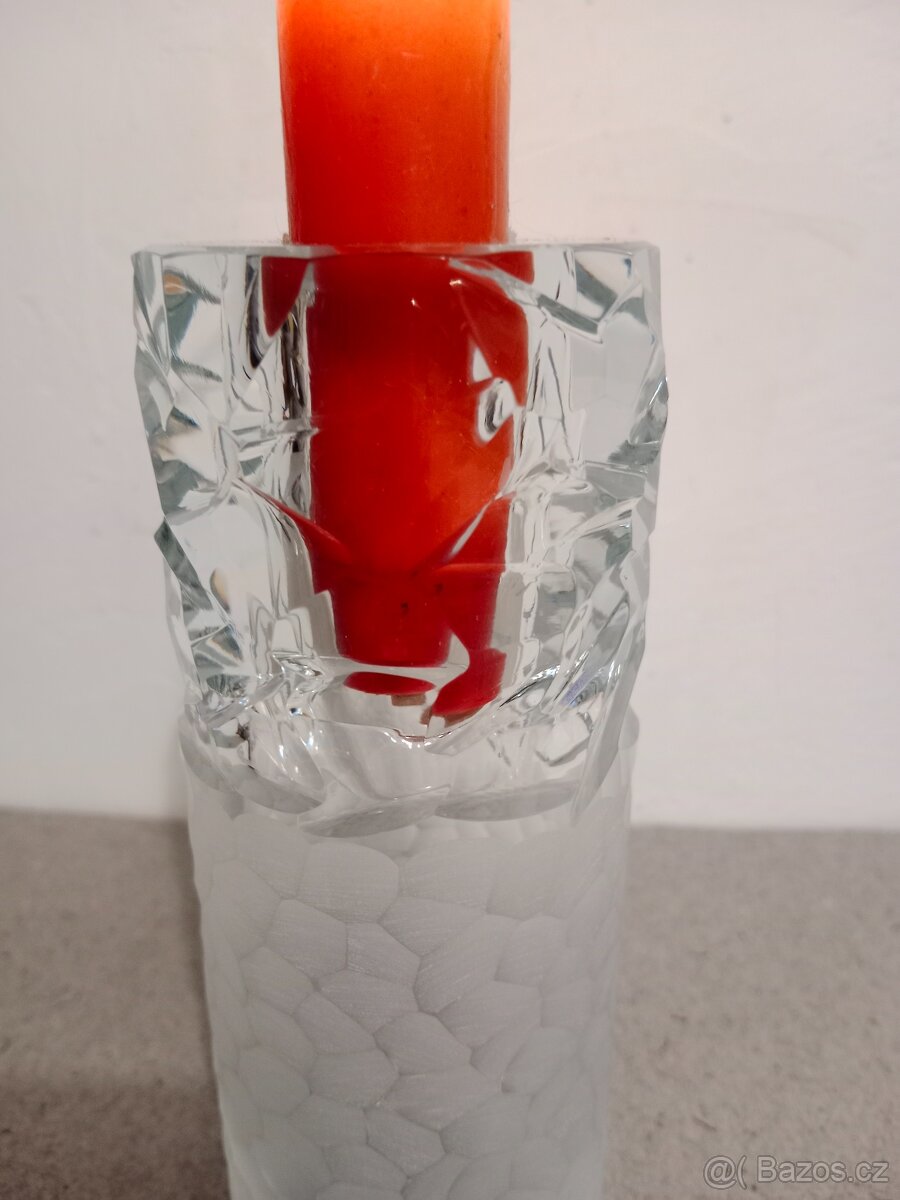 Křišťál broušený, vázička, svíčka - 4