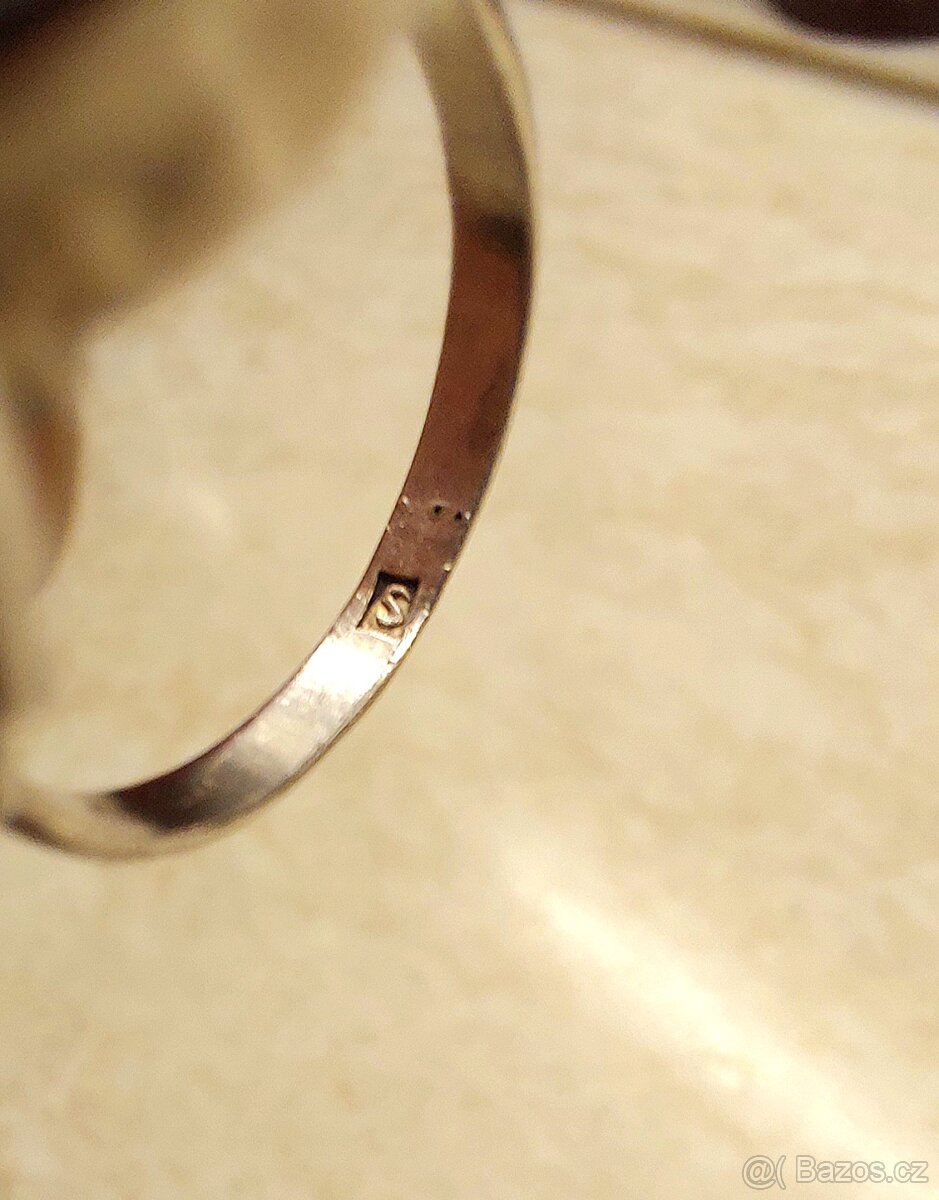 Retro stříbrný prsten - 4