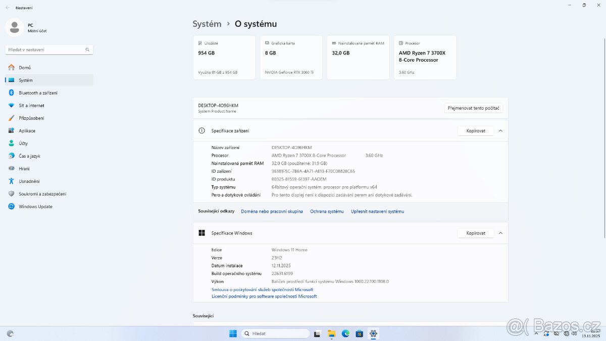 Herní PC - Ryzen 7 3700X, RTX 3060ti, 32 GB RAM, záruka - 4