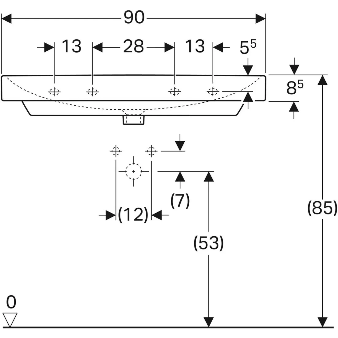 Umyvadlo Geberit Smyle Square - 4