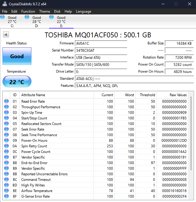 Toshiba 500GB 2.5" HDD - 4