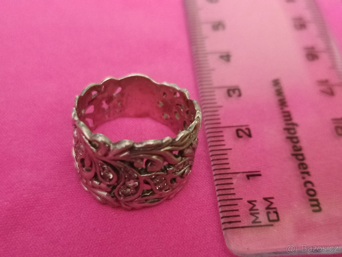 Prsten masivní stříbrný - 4