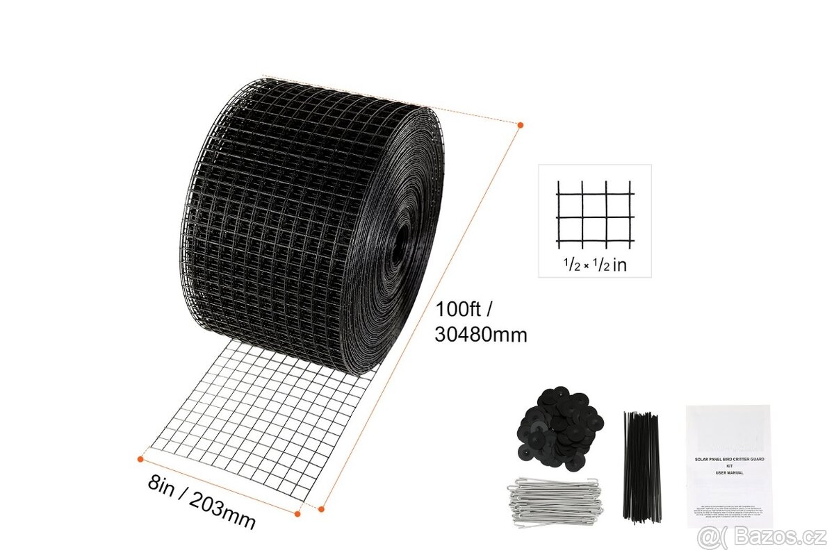 Ochranné pletivo proti ptákům pro solární panely 30,5 m - 4