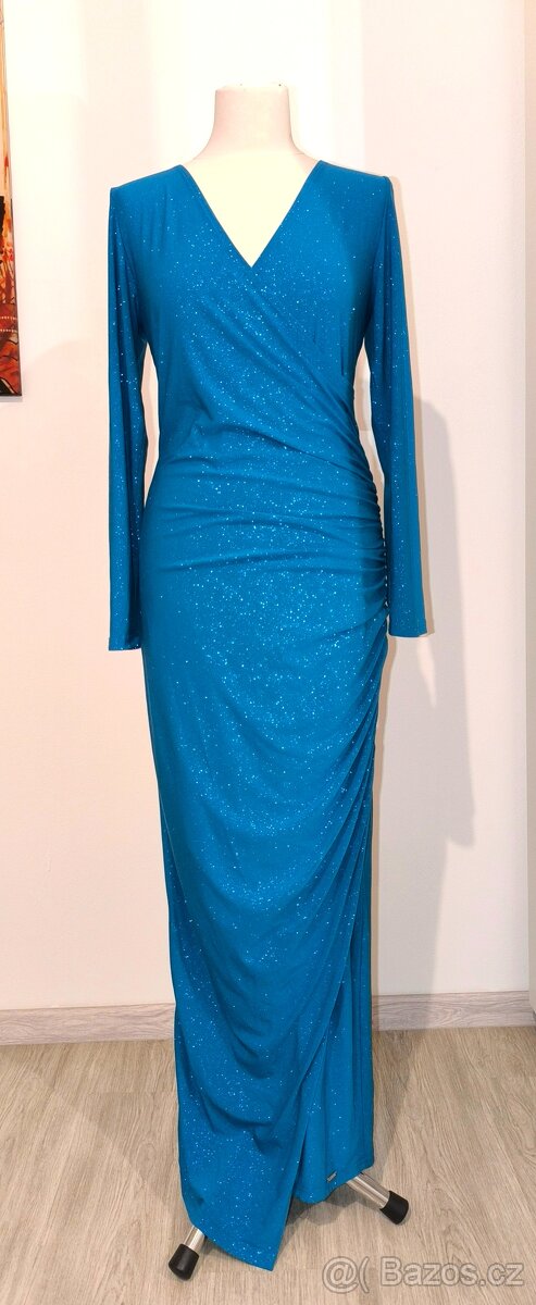 Petrolejové plesové/společenské šaty Numoco - 4