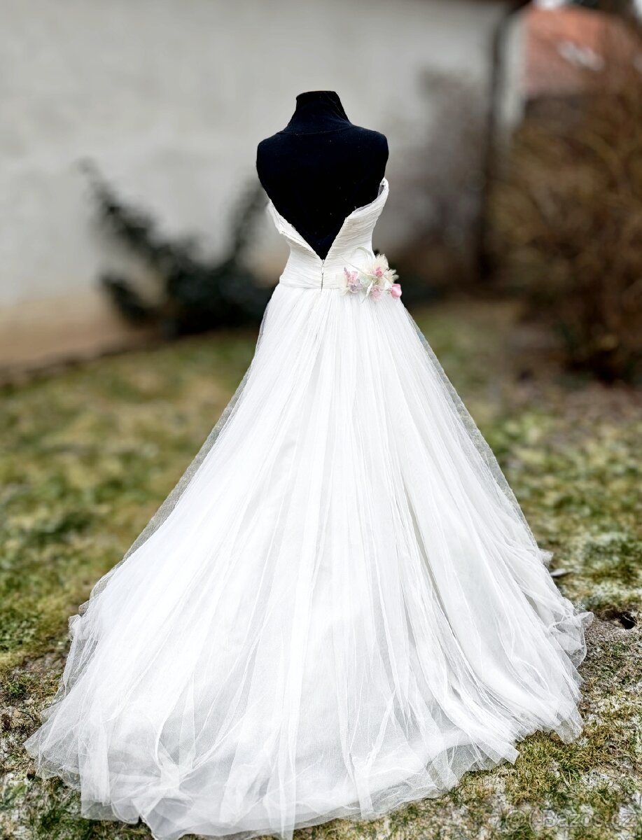 Svatební šaty vel.S / m - 4