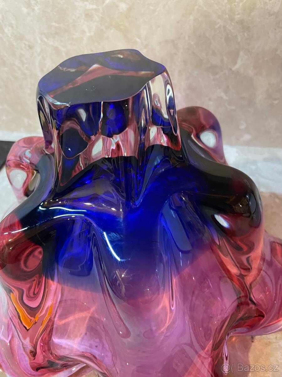 Hutní sklo - mísa Hospodka - 4