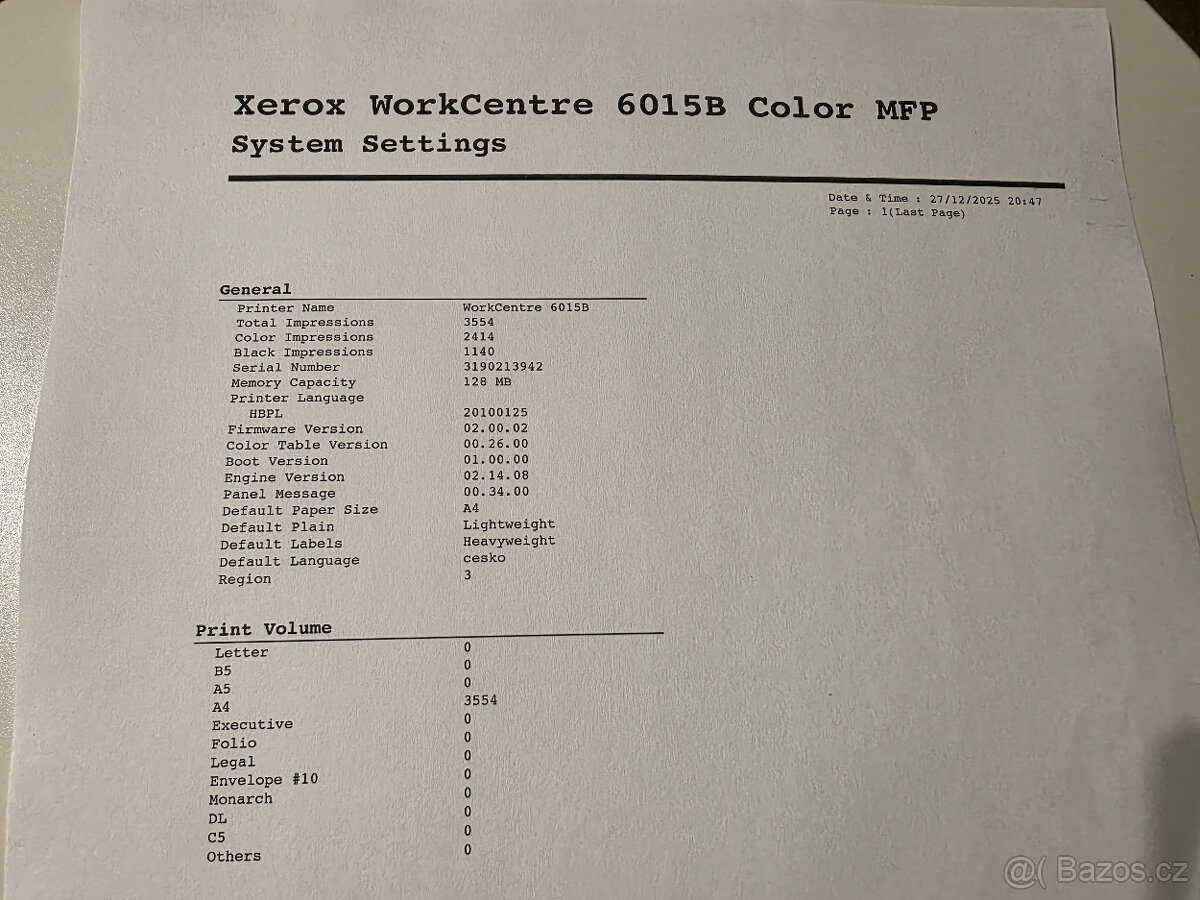 Multifunkční barevná laserová tiskárna Xerox WC 6015 - 4