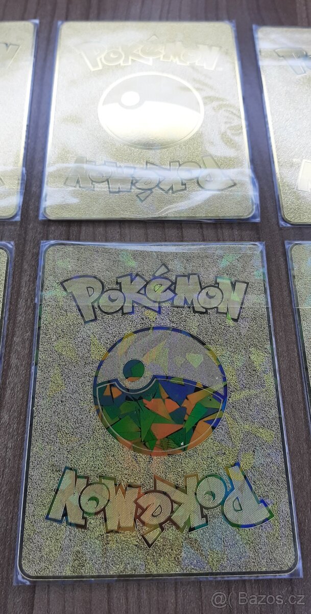 Zlaté kovové karty pokemon, gold metal Charizard rainbow - 4