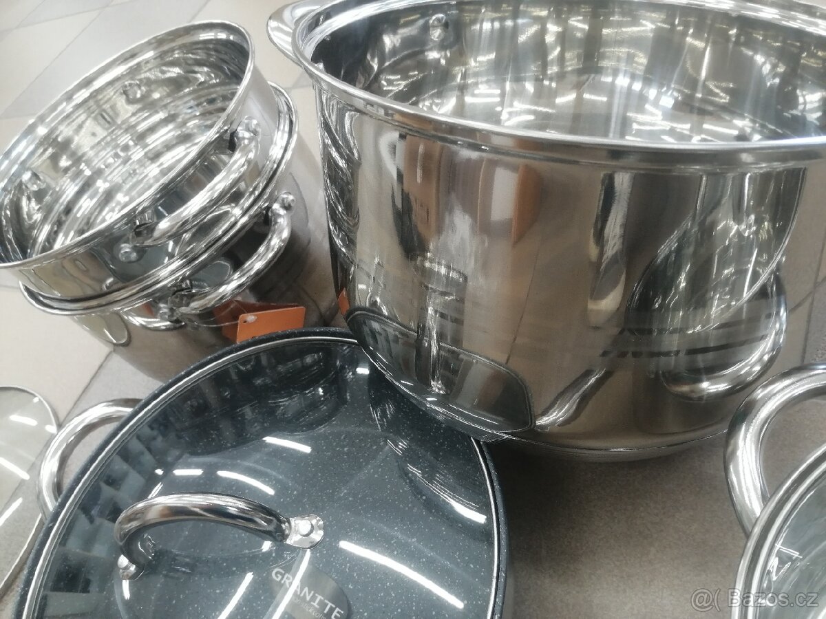 Nádobí nerez designove hrnce sada 11dilu indukce atd - 4