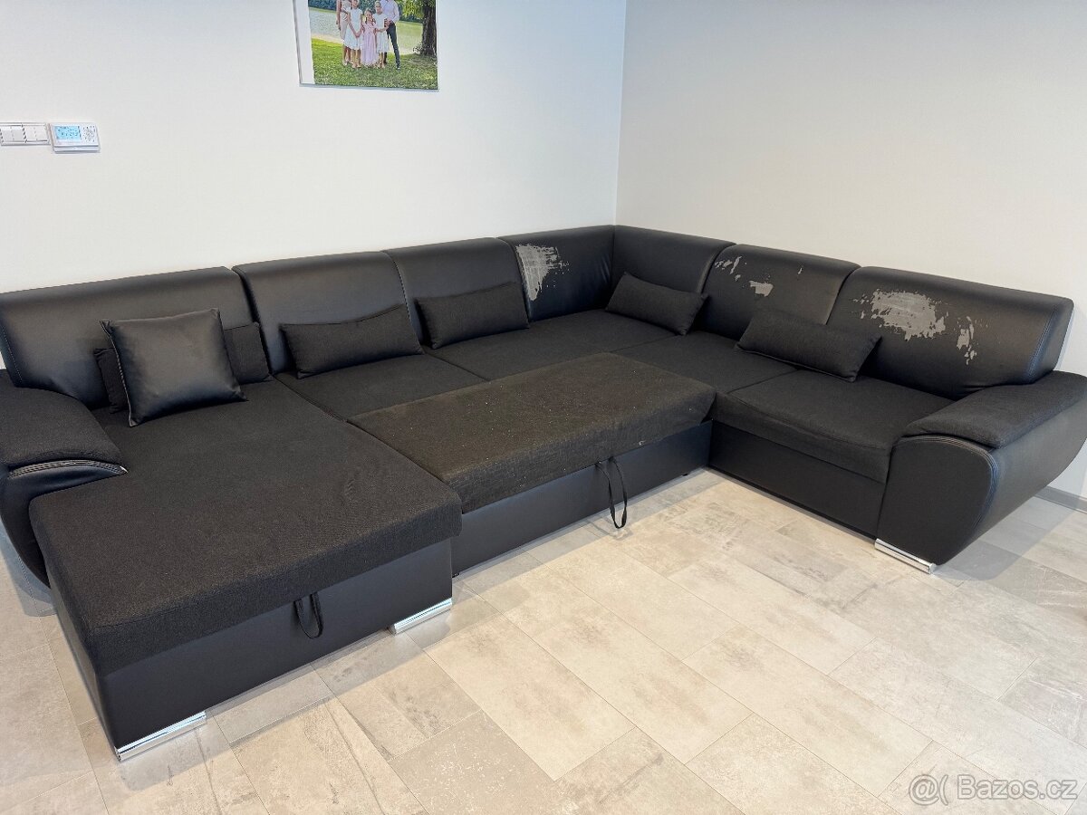 Sedací souprava do U s úložným prostorem a spanim - 4