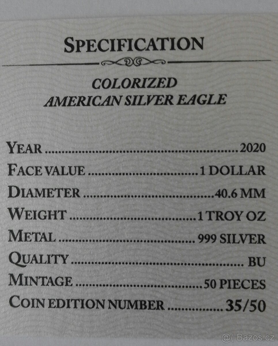 Stříbrné mince American Eagle 1 oz dva druhy - 4