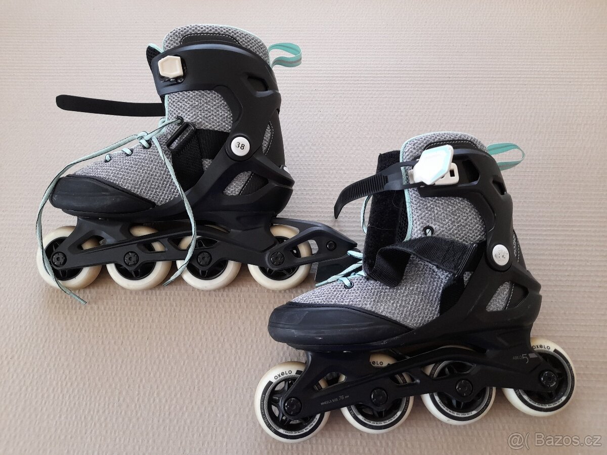 Dívčí in-line brusle s přilbou a chrániči Decathlon - 4