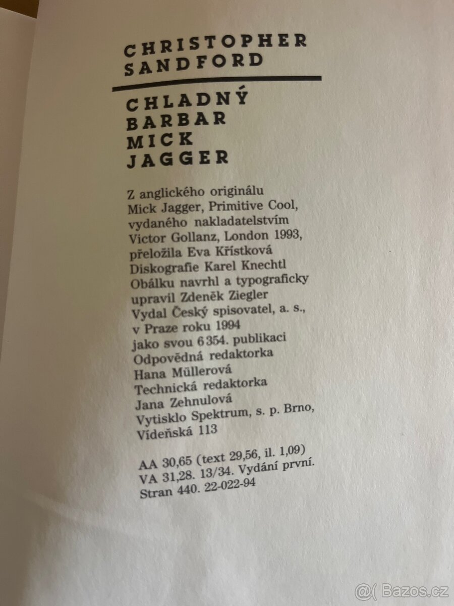 Christopher Sandford – Chladný barbar: Mick Jagger - 4