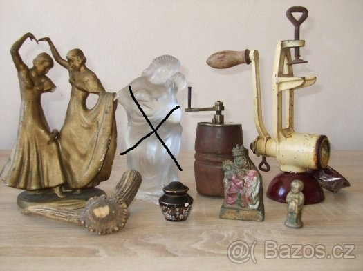 Kameninové nádoby, lžíce, vidličky, svícen, madonka a jiné - 4