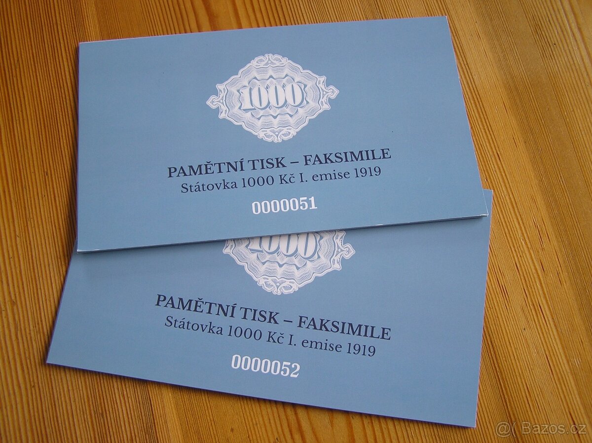 1000 Kč 1919/2021,párová sada 6 kusů - 4
