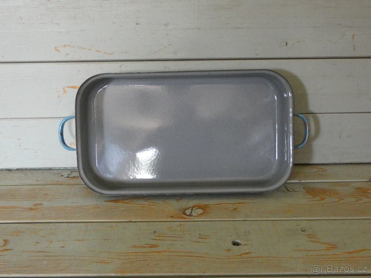 Modrý smaltovaný pekáč velký - 4