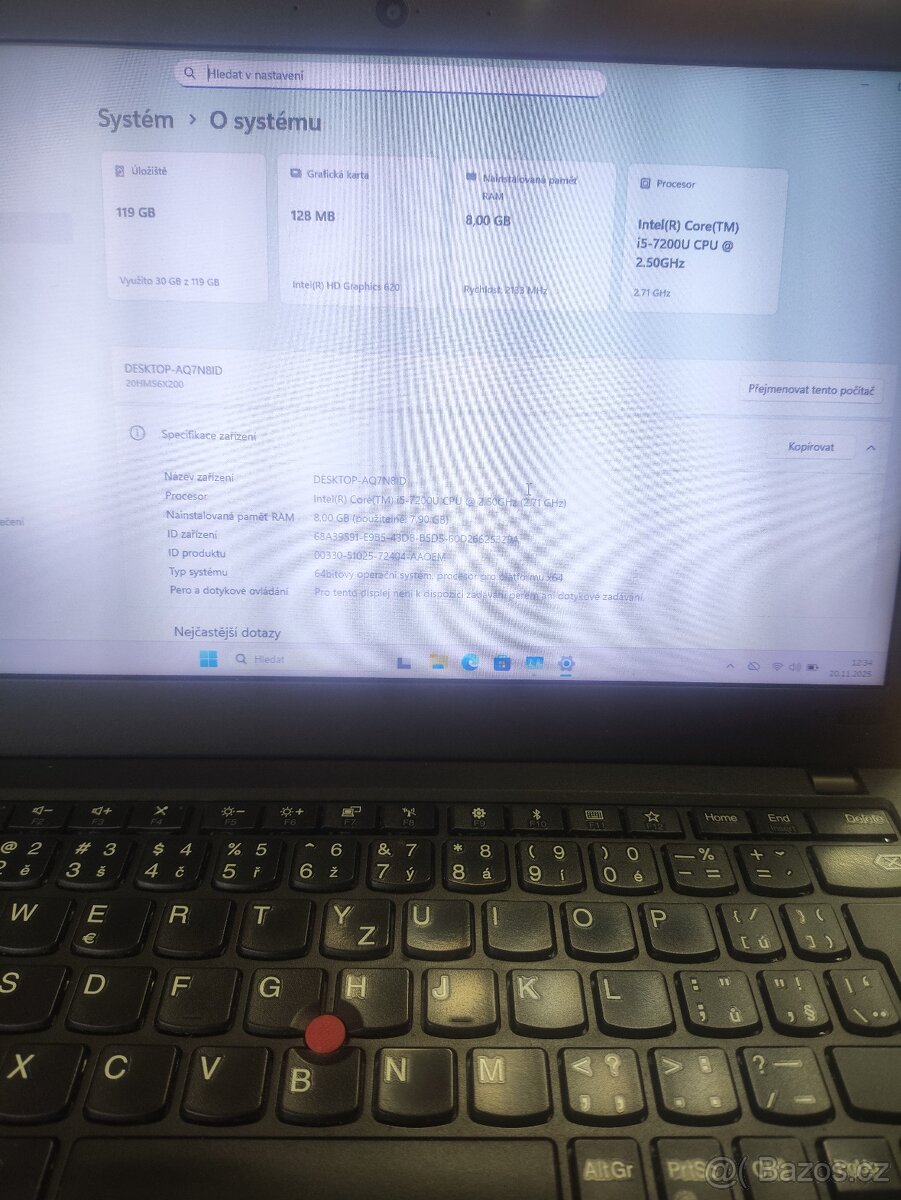 Notebook Lenovo ThinkPad X270 ve skvělém stavu Windows 11 pr - 4