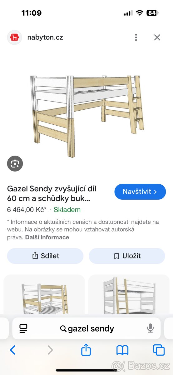 Vyvýšená postel Gazel Sendy s klouzačkou - 4