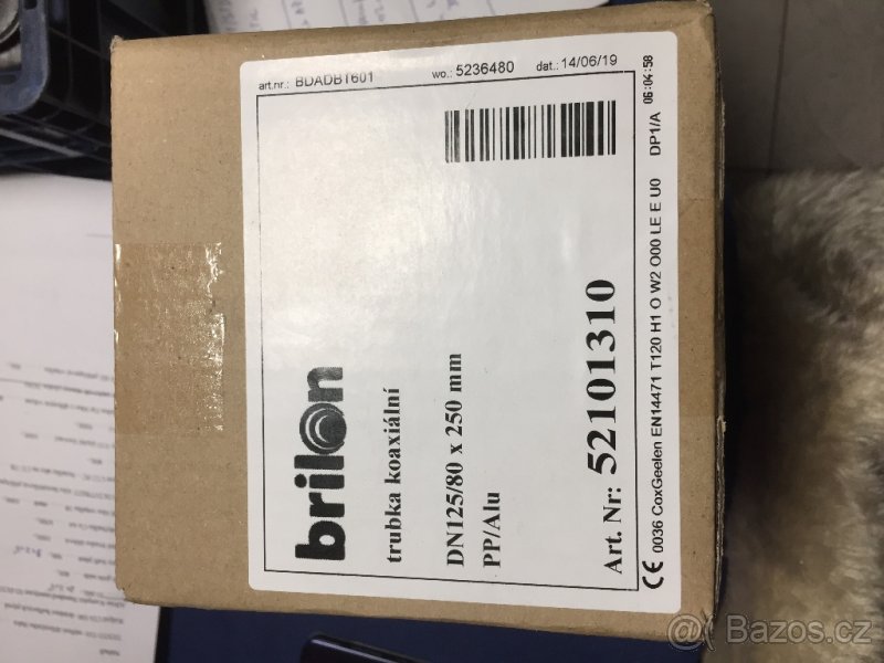 Koaxiální trubka Brilon DN125/80x250 mm - 4