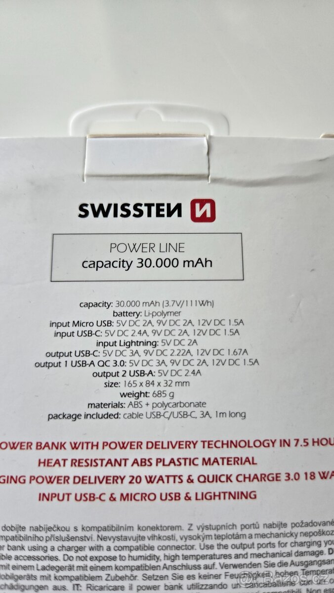 Powerbanka Swissten Power line 30000 mAh - 4