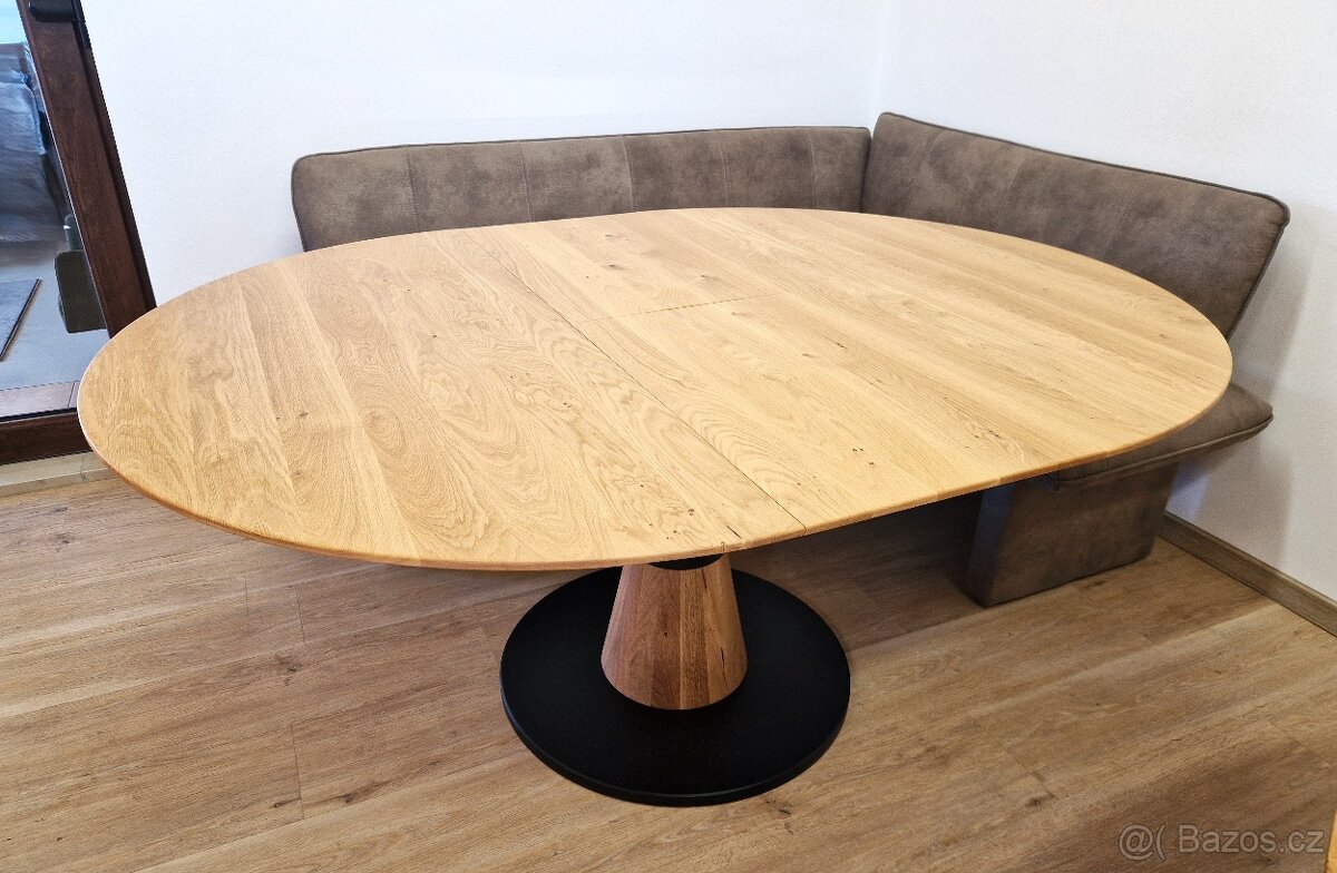 Sleva - Nový rozkládací stůl dub masiv 130+40 cm - 4